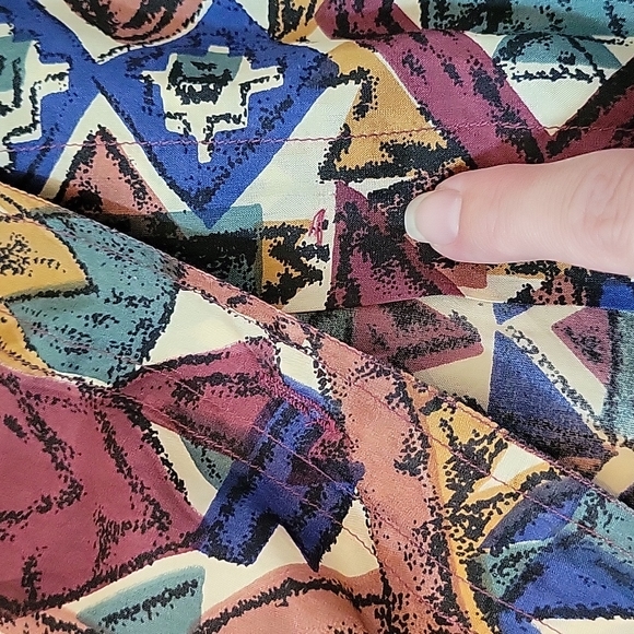 Vintage silk shirt retro print - Picture 6 of 9